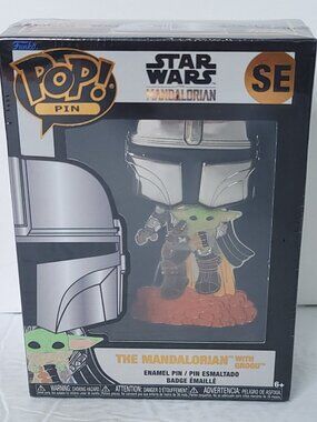 SE Special Edition Funko Pop Enamel 4” Pin The Mandalorian With Grogu Sealed NEW